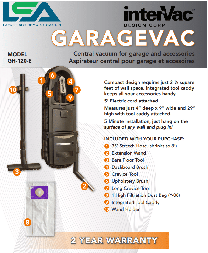 GarageVac brochure page 1