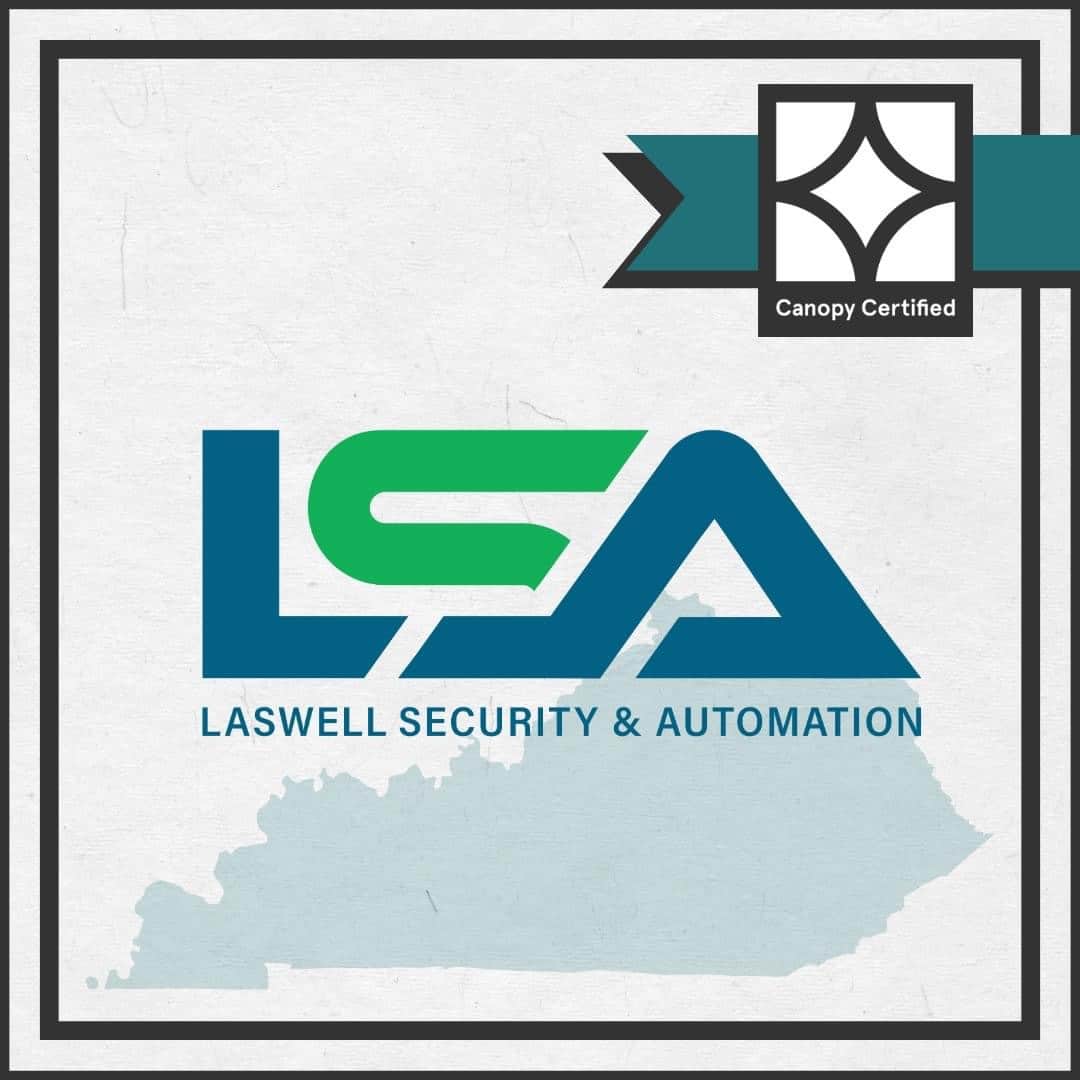 Canopy certification banner for Laswell Security